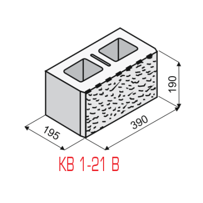 Plotová tvarovka KB Blok KB 1-21 B, Přírodní