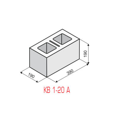 Plotová tvarovka KB Blok KB 1-20 A, Přírodní