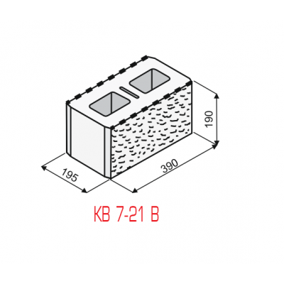 Plotová tvarovka KB Blok KB 7-21 B, Přírodní