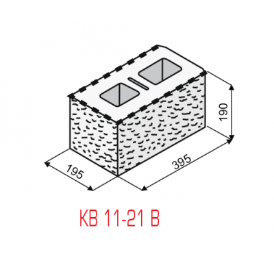 Plotová tvarovka KB Blok KB 11-21 B, Přírodní