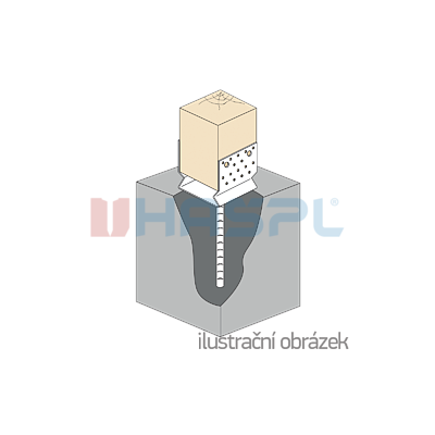 Patka kotevní do betonu | Typ U | 100x100x4,0 | s prolisem